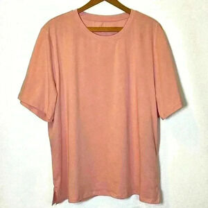 Elle Women's XL Pink T-Shirt Recycled Gym Yoga Summer Walk Workout Plus Size